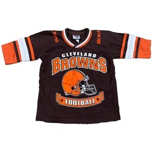 Vintage Cleveland Browns Shirt Youth Boys Small 90s Single Stitch Tee NFL Kids